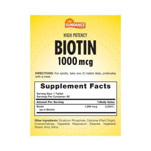 Sundance High Potency Biotin 1000 Mcg Softgels