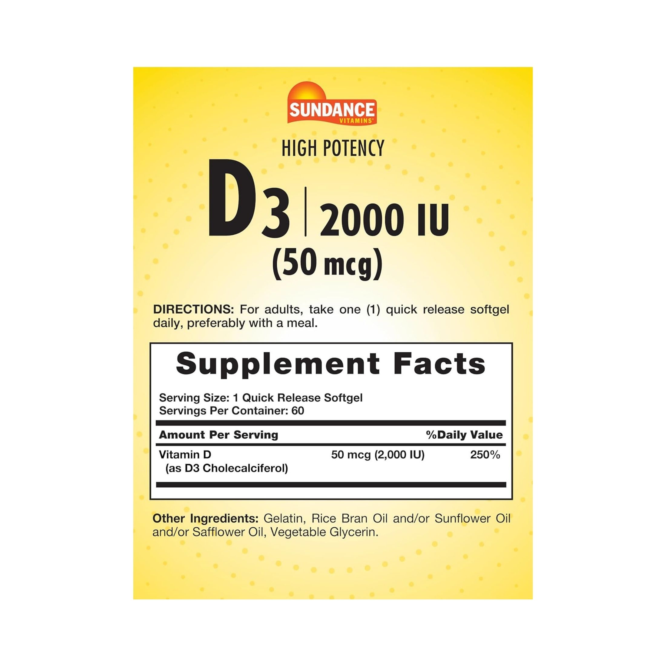 Sundance D3 2000 IU Quick Release – 60 Softgels