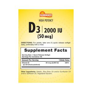 Sundance D3 2000 IU Quick Release – 60 Softgels