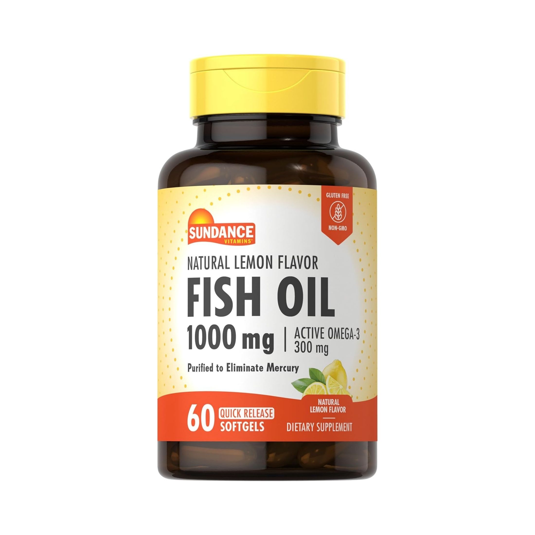 Sundance Vitamins Fish Oil 1000 Mg Natural Lemon Flavor - 60 Softgels
