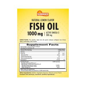 Sundance Vitamins Fish Oil 1000 Mg Natural Lemon Flavor - 60 Softgels