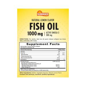 Sundance Fish Oil Quick Release Softgels, 1000 Mg, 120 Tabs