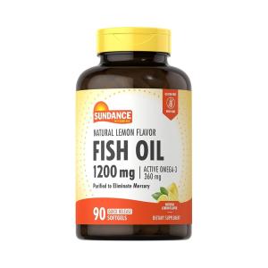 Sundance Vitamins Fish Oil - Omega-3 Softgels Natural Lemon Flavor, 1200 Mg, 90 Tabs