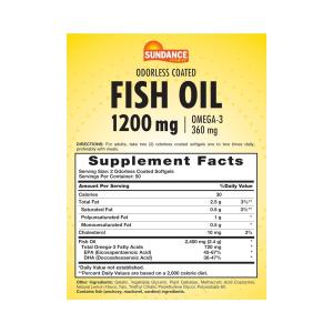 Sundance Vitamins Odorless Fish Oil - Omega-3 Softgels, 100 Tabs