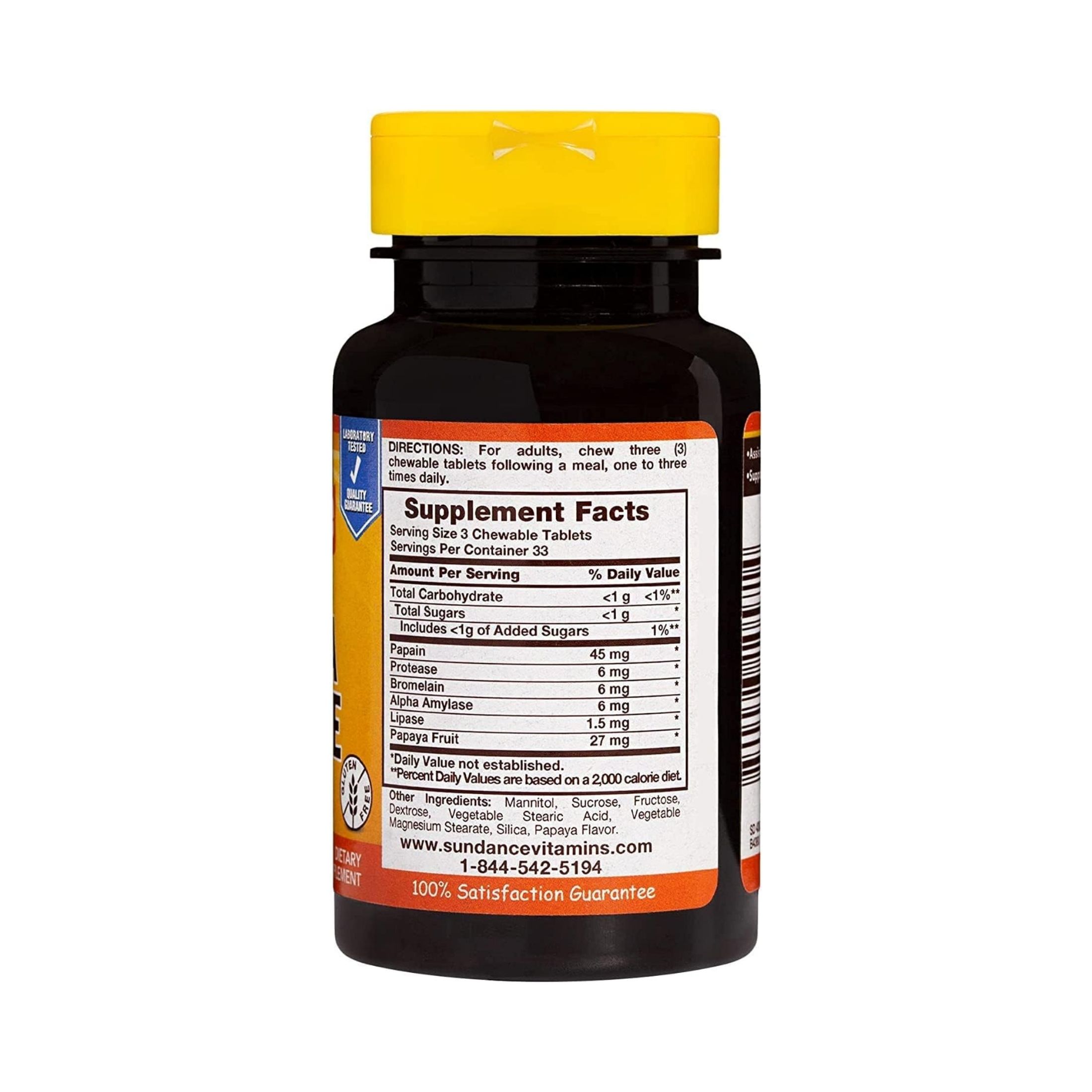 Sundance Vitamins Papaya Enzyme Chewable Tablets