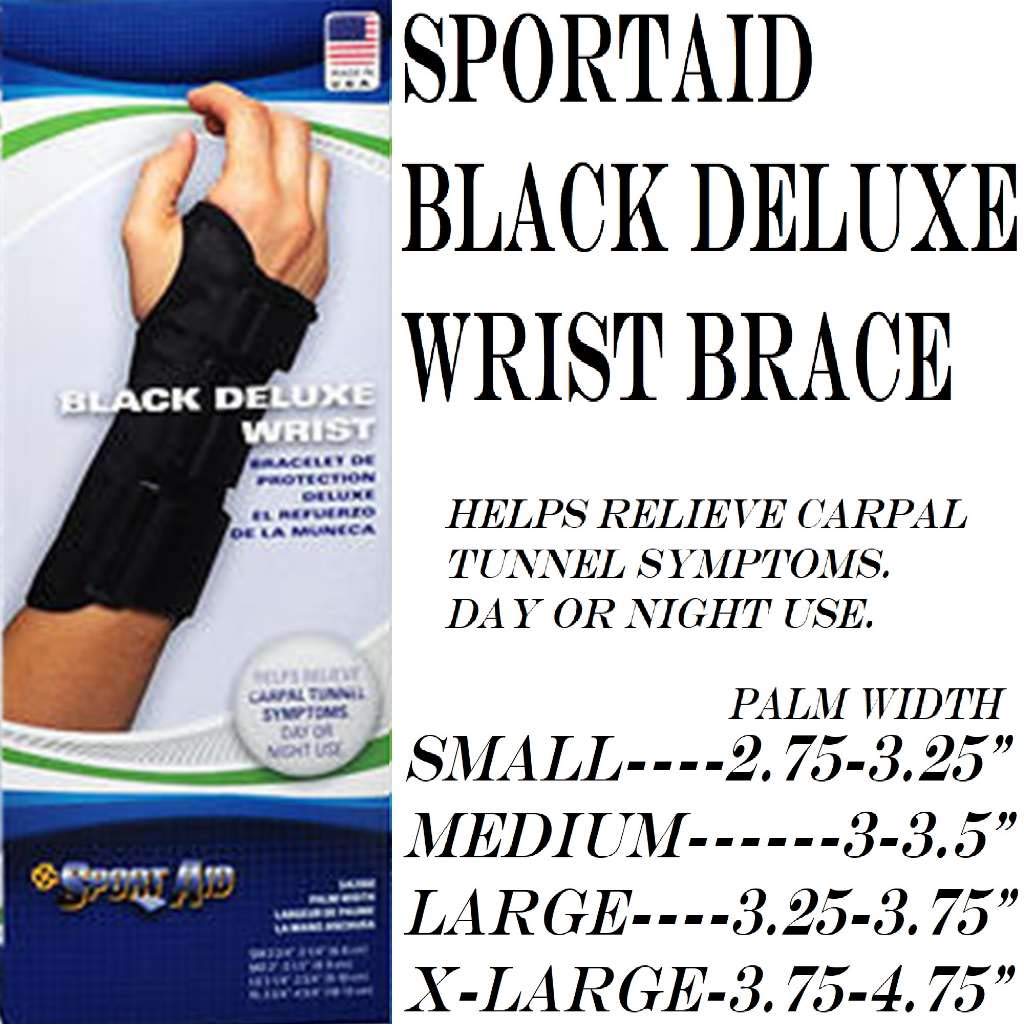 Scott Wrist Support Sport Aid Black Deluxe Brace Left Medium - 1 Ea