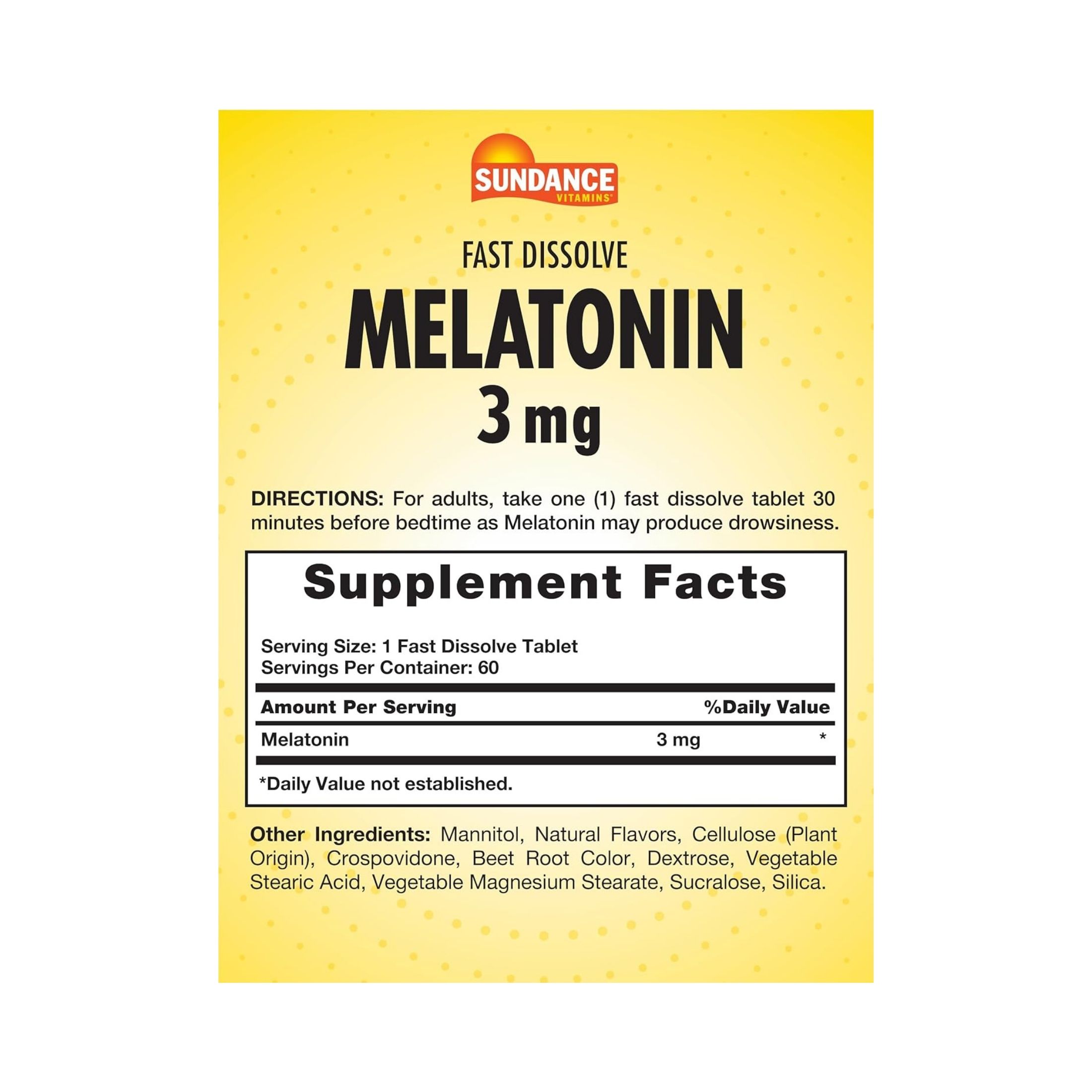 Sundance Vitamins Melatonin 3 Mg Natural, Berry Flavor
