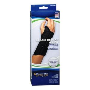 Scott Wrist Support Specialties Sportaid Black Deluxe Brace, Large, Left, Supports Braces