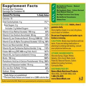 Nature Made Multivitamin Orange Cherry & Mixed Berry Flavored Adult Gummies