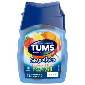 Tums Smoothies Antacid, Extra Strength, Assorted Fruit