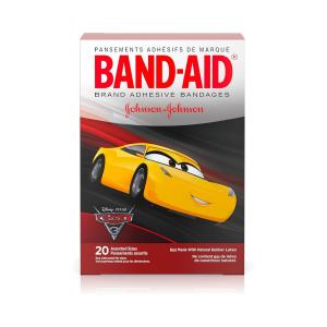 Band-Aid Brand Adhesive Bandages Featuring Disney-Pixar Cars For Kids, Assorted Sizes, 20 Count
