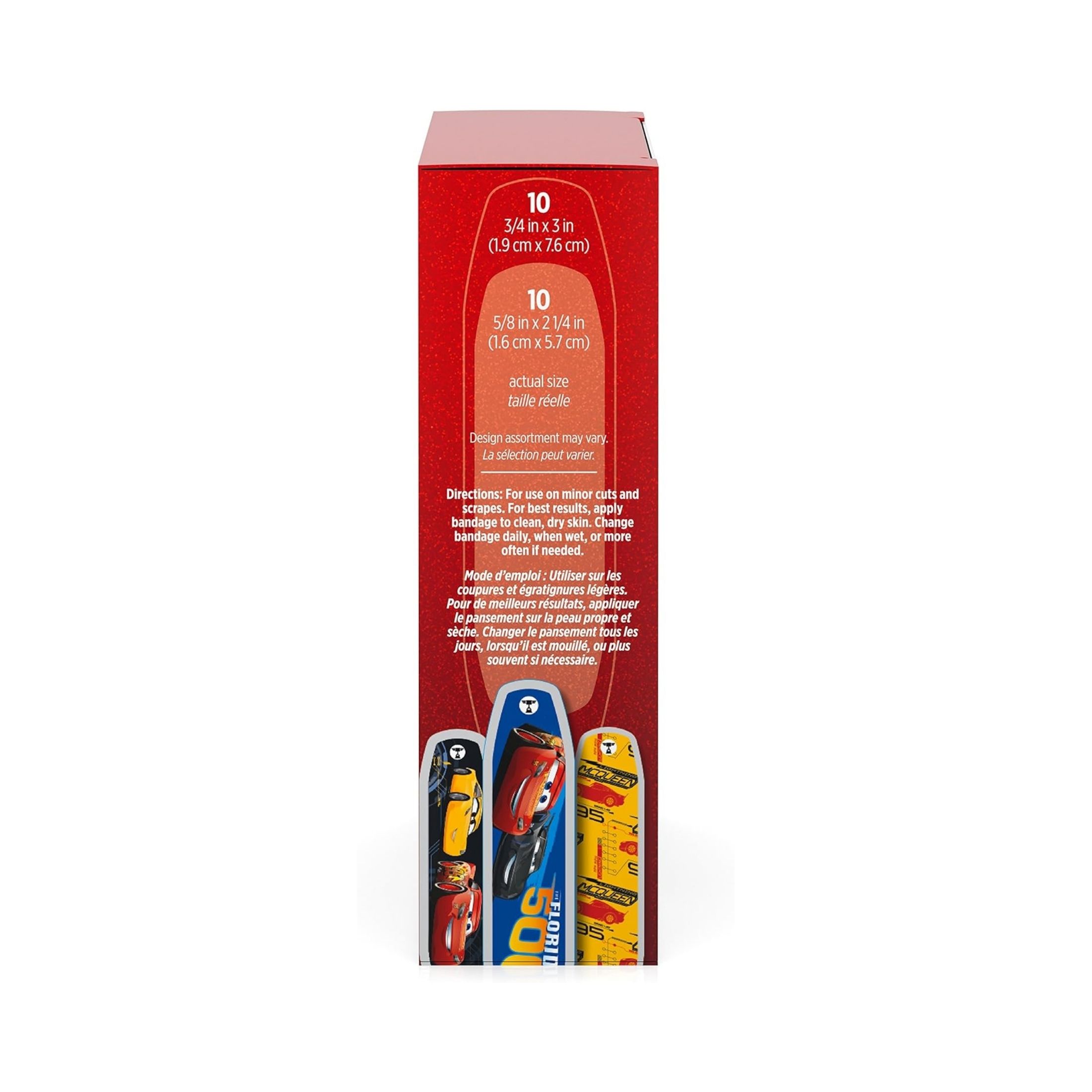 Band-Aid Brand Adhesive Bandages Featuring Disney-Pixar Cars For Kids, Assorted Sizes, 20 Count