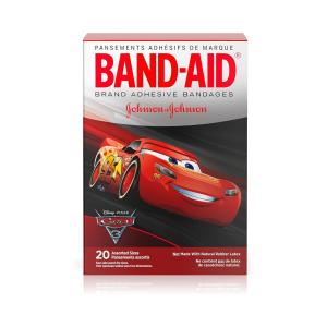 Band-Aid Brand Adhesive Bandages Featuring Disney-Pixar Cars For Kids, Assorted Sizes, 20 Count