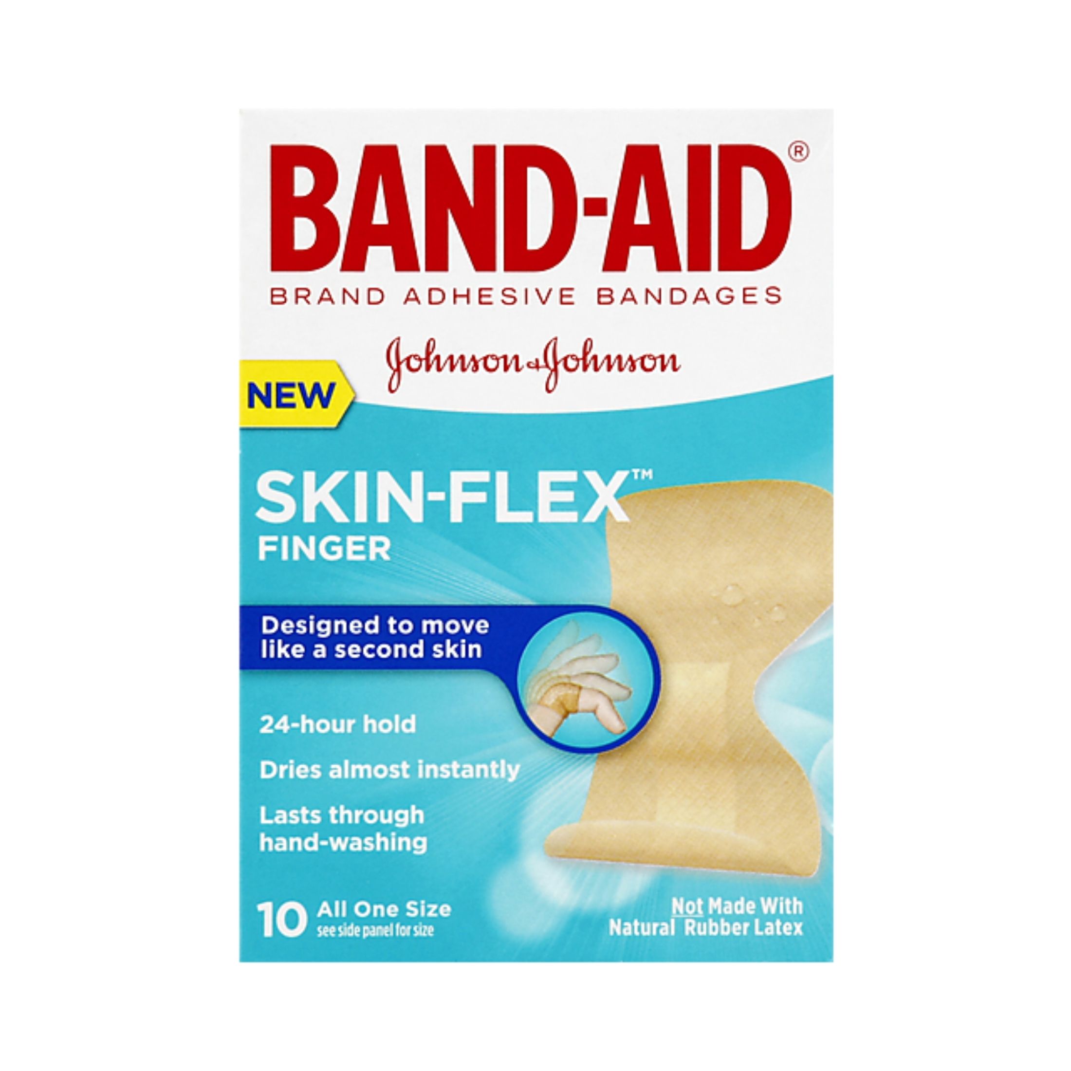 Band-Aid Brand Sterile Skin-Flex Adhesive Active Bandages For First & Wound Care Of Minor Cuts, Scrapes & Burns, Lightweight, Comfortable & Durable Second Skin Feeling, Finger