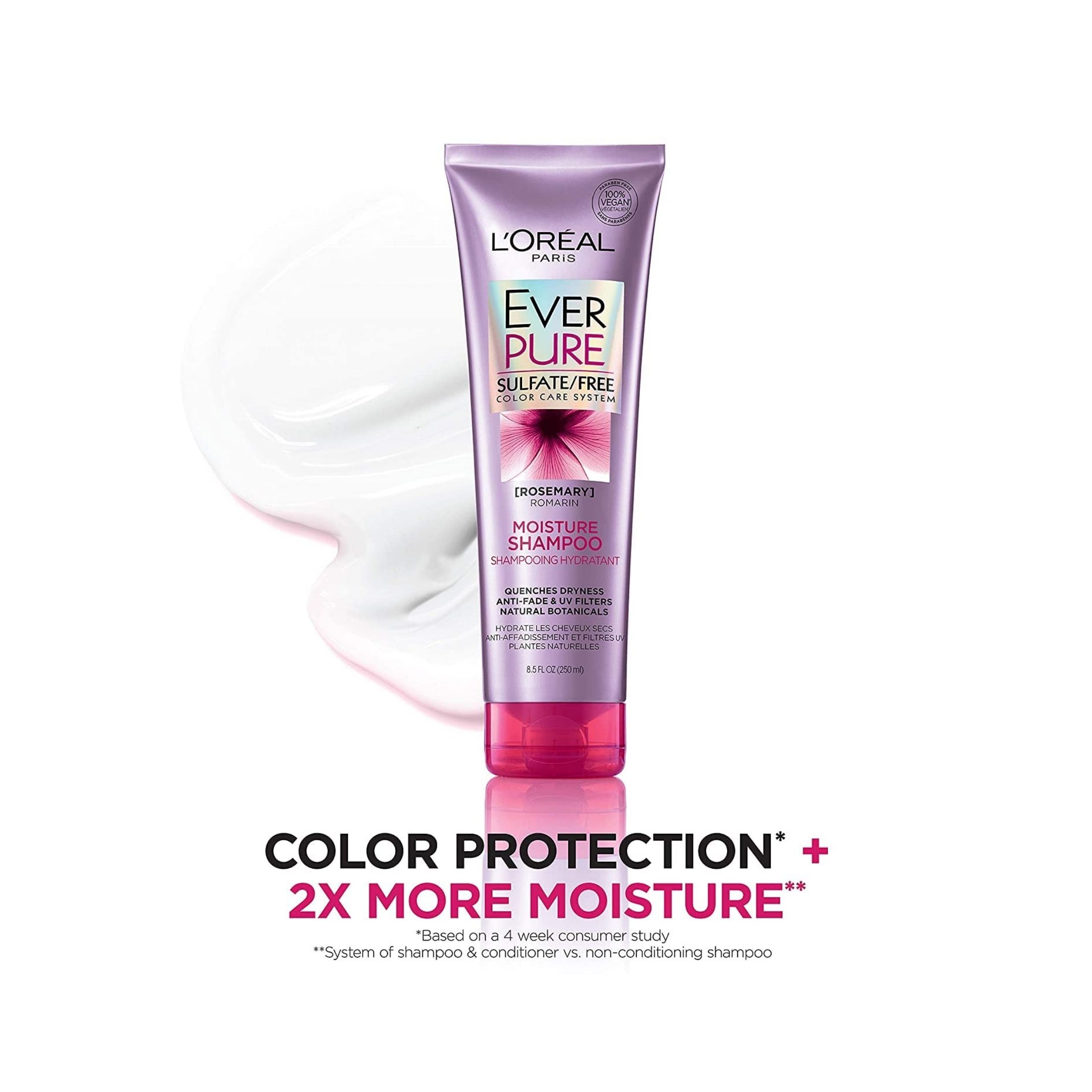 EverPure L'Oreal Paris Moisture Sulfate Free Shampoo For Color-Treated Hair, Rosemary, 8.5 Fl; Oz (Packaging May Vary)