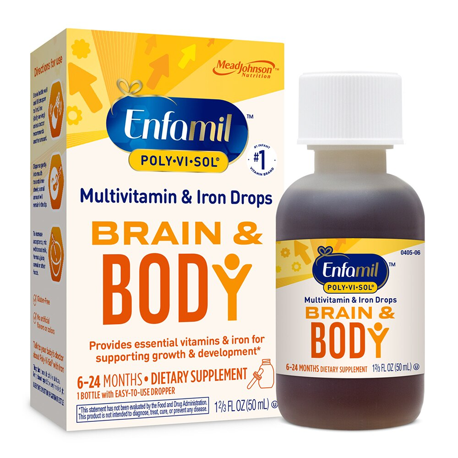 Enfamil Poly-Vi-Sol Multivitamin Supplement Drops With Iron For Infants And Toddlers, 50 mL