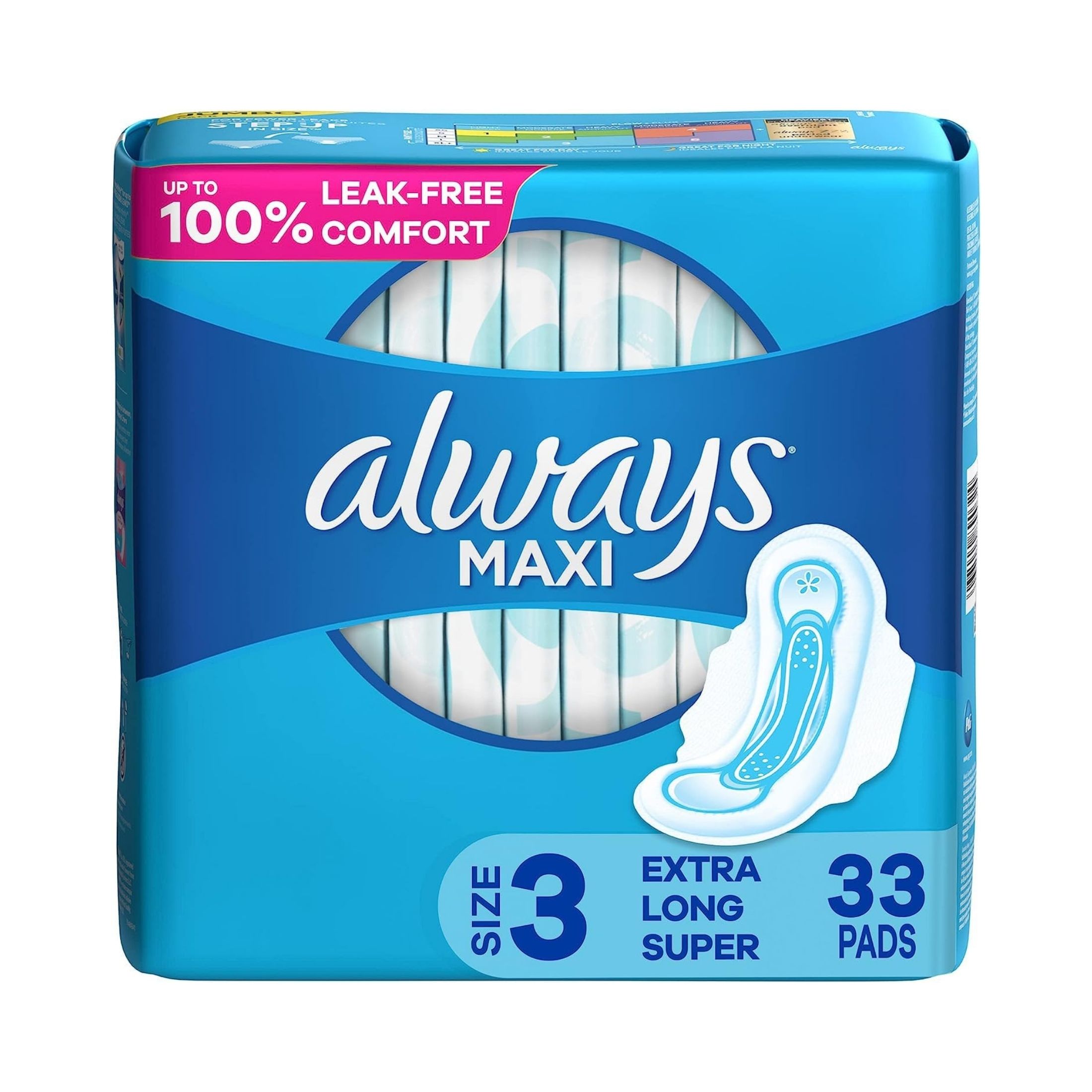 Always Maxi Extra Long Super Pads - Size 3 - 33ct
