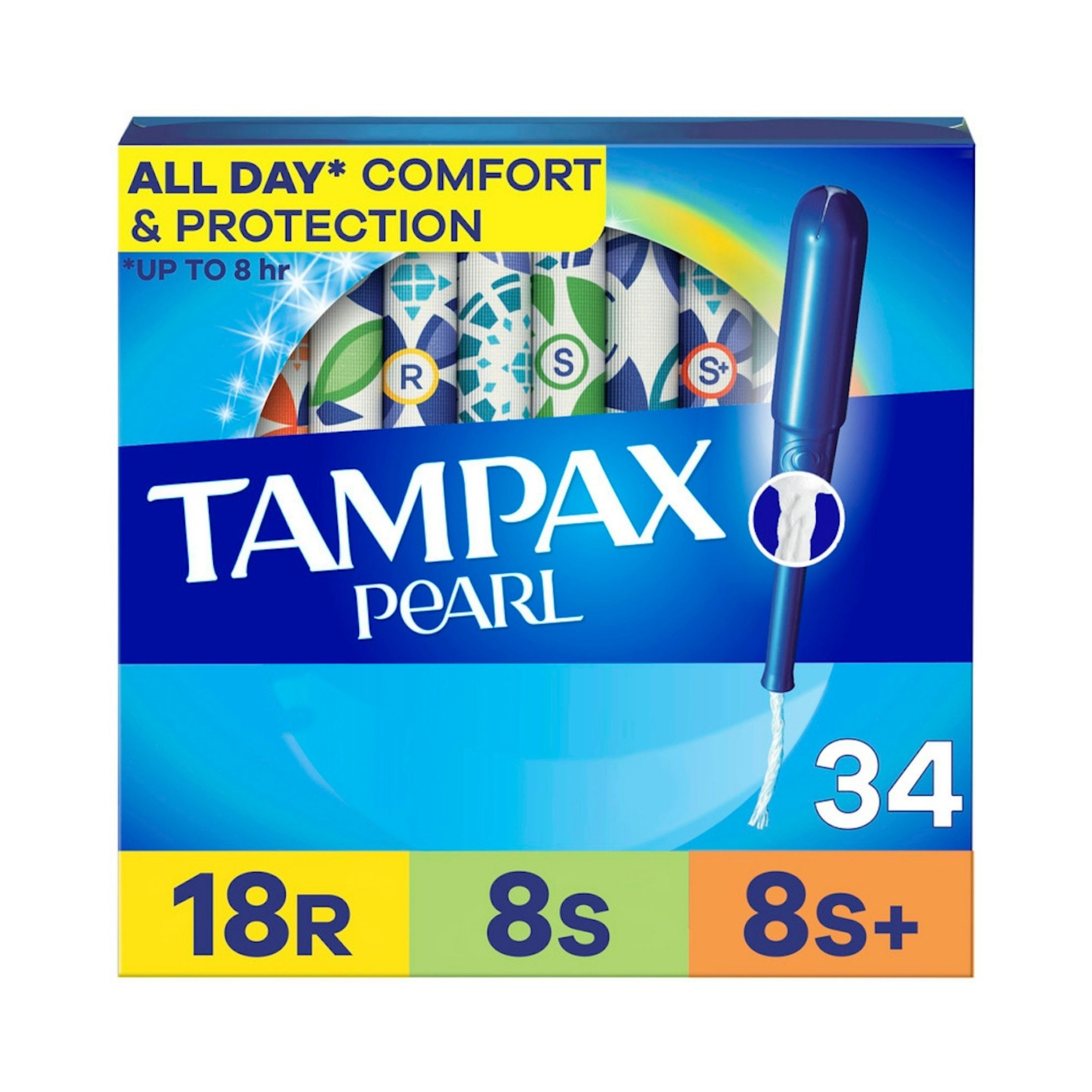 Tampax Pearl Tampons, Regular/Super/Super Plus Absorbency With LeakGuard Braid, Triple Pack, Unscented