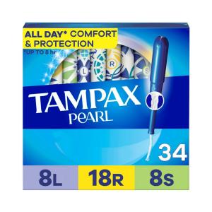 Tampax Pearl Tampons, Light/Regular/Super Absorbency With LeakGuard Braid, Triple Pack, Unscented
