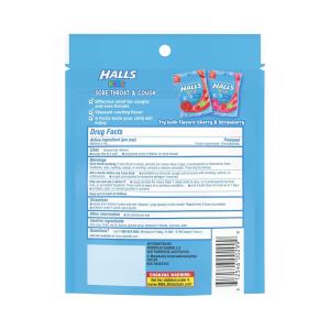Halls Kids Cough & Sore Throat Pops Strawberry Flavor