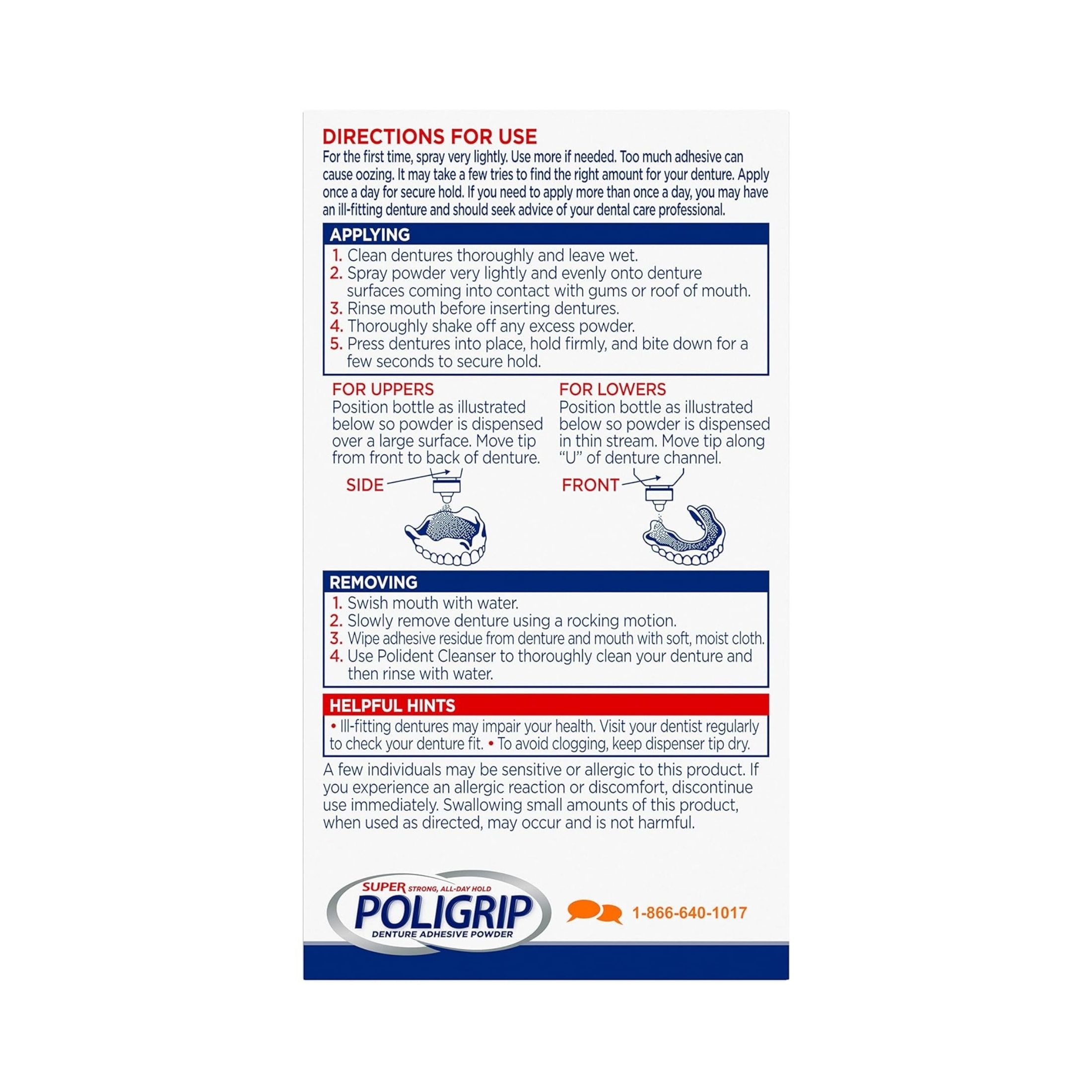 Poligrip Super Extra Strength Denture Adhesive Powder, 1.6 Oz