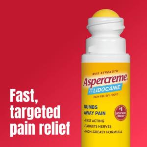 Aspercreme Pain Relief Liquid, Roll-On, Max Strength, Fragrance Free, 2.5 Fl Oz