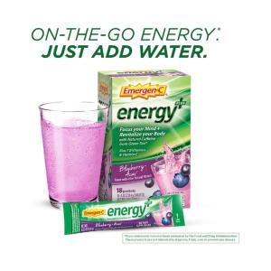 Emergen-C Energy Plus Fizzy Drink Mix Blueberry Acai
