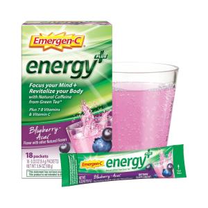 Emergen-C Energy Plus Fizzy Drink Mix Blueberry Acai