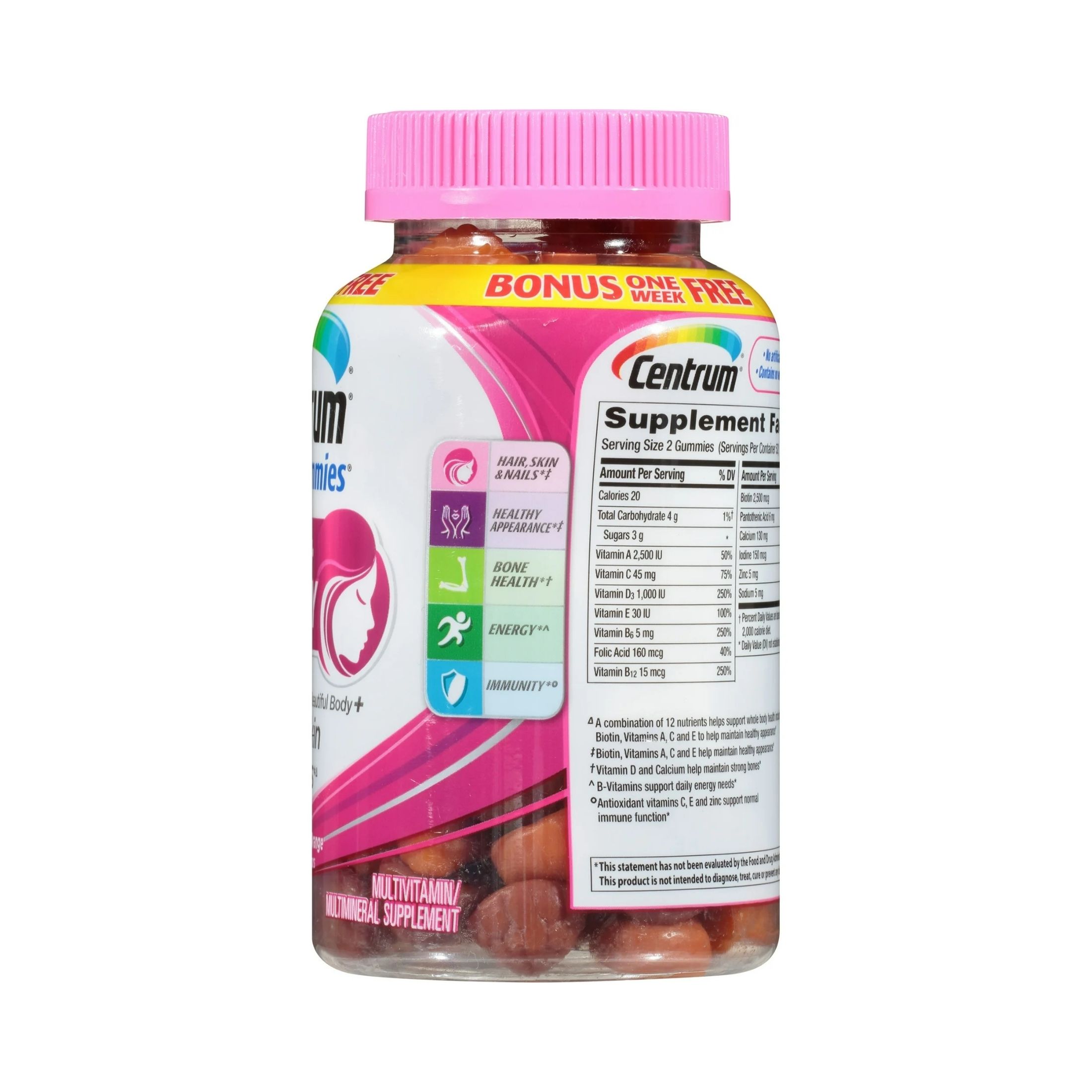 Centrum Multivitamin & Beauty Dietary Supplement Gummies - Cherry Berry & Orange - 90ct