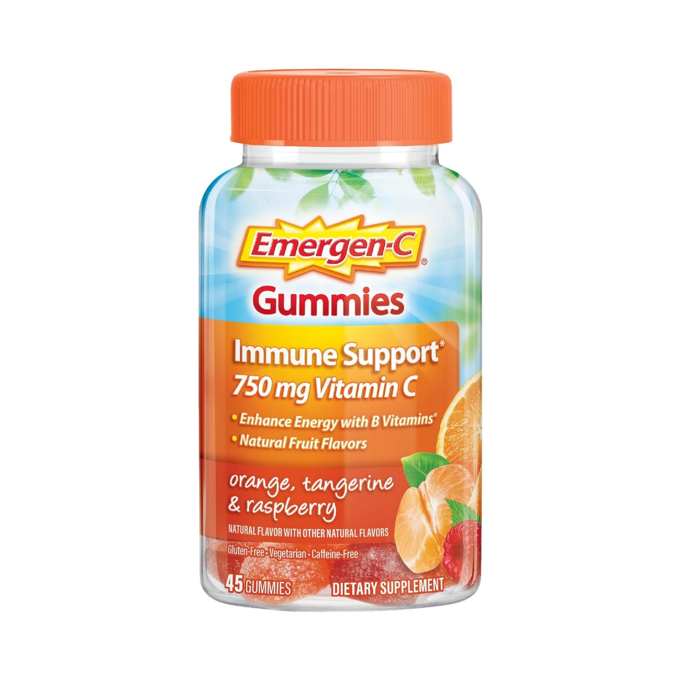 Emergen-C Immune Support Gummies With 500 Mg Vitamin Folic Acid, And B Vitamins Orange, Tangerine, Raspberry