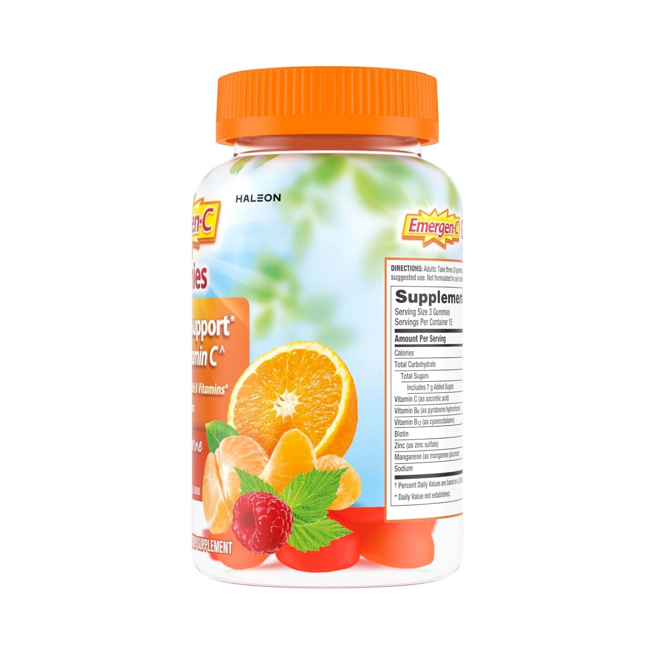 Emergen-C Immune Support Gummies With 500 Mg Vitamin Folic Acid, And B Vitamins Orange, Tangerine, Raspberry