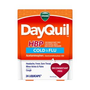 Vicks DayQuil HBP Cough Cold And Flu Relief Capsules