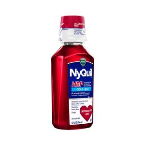 Nyquil Vicks High Blood Pressure Cold And Flu Medicine Liquid, 12 Oz