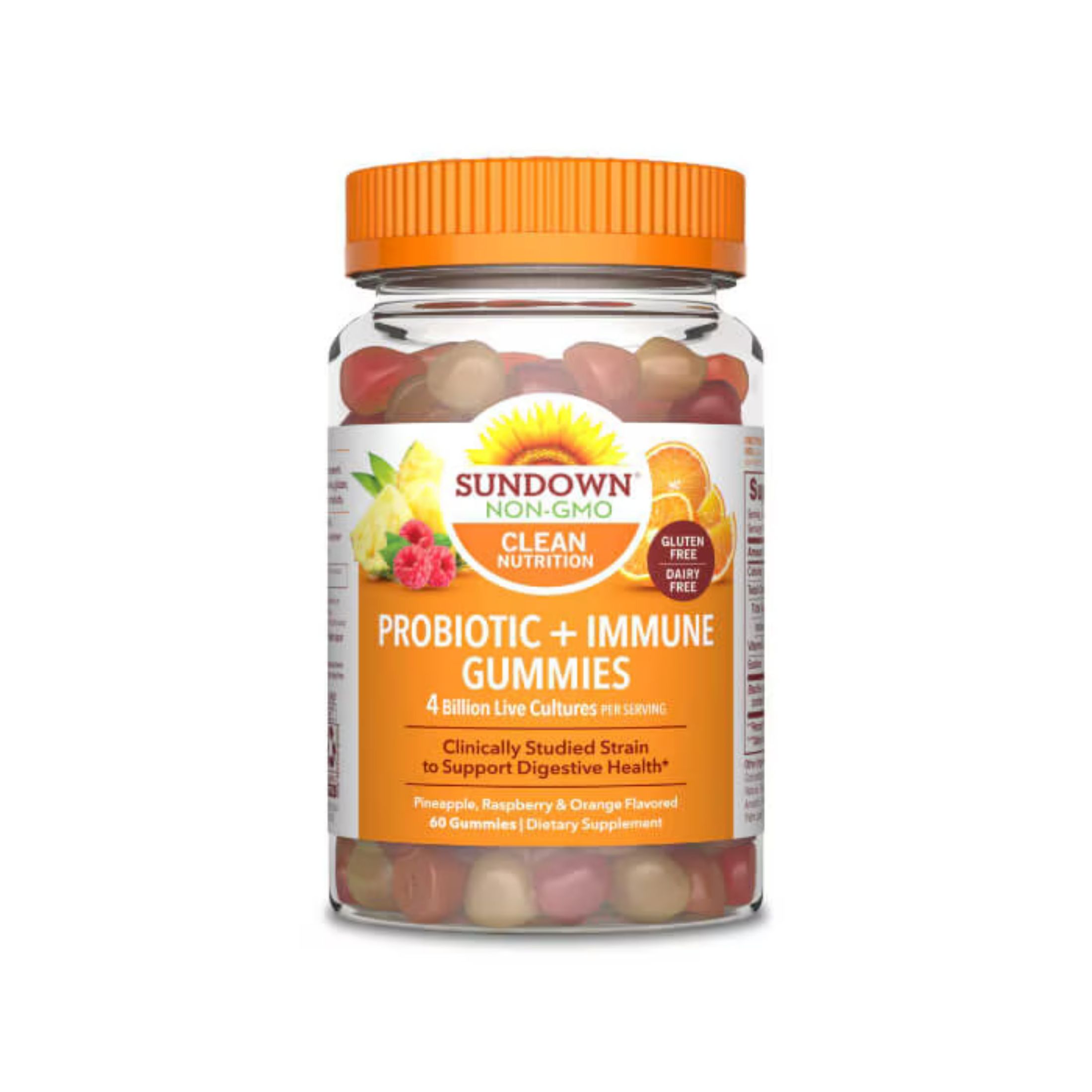 Sundown Naturals Probiotic Gummies, Pineapple Raspberry Orange