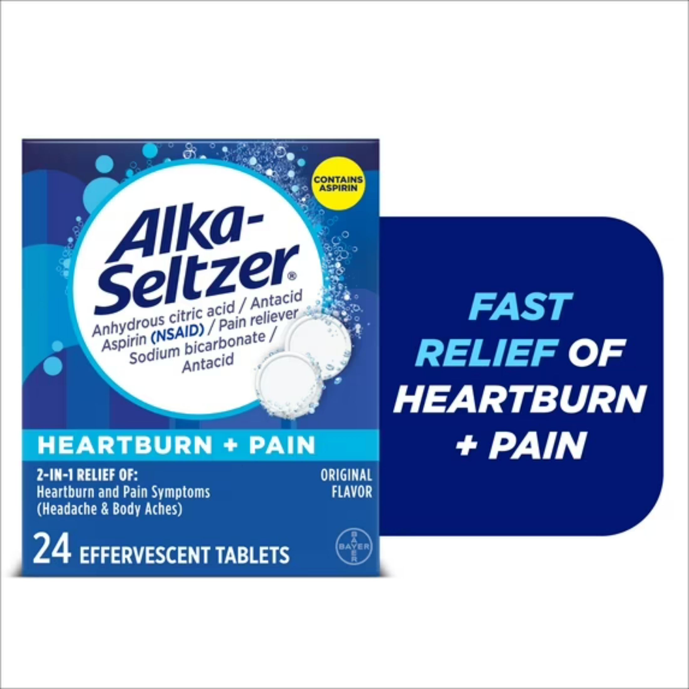 Alka-Seltzer Pain Reliever/Fever Reducer, Effervescent Tablets, Original Flavor