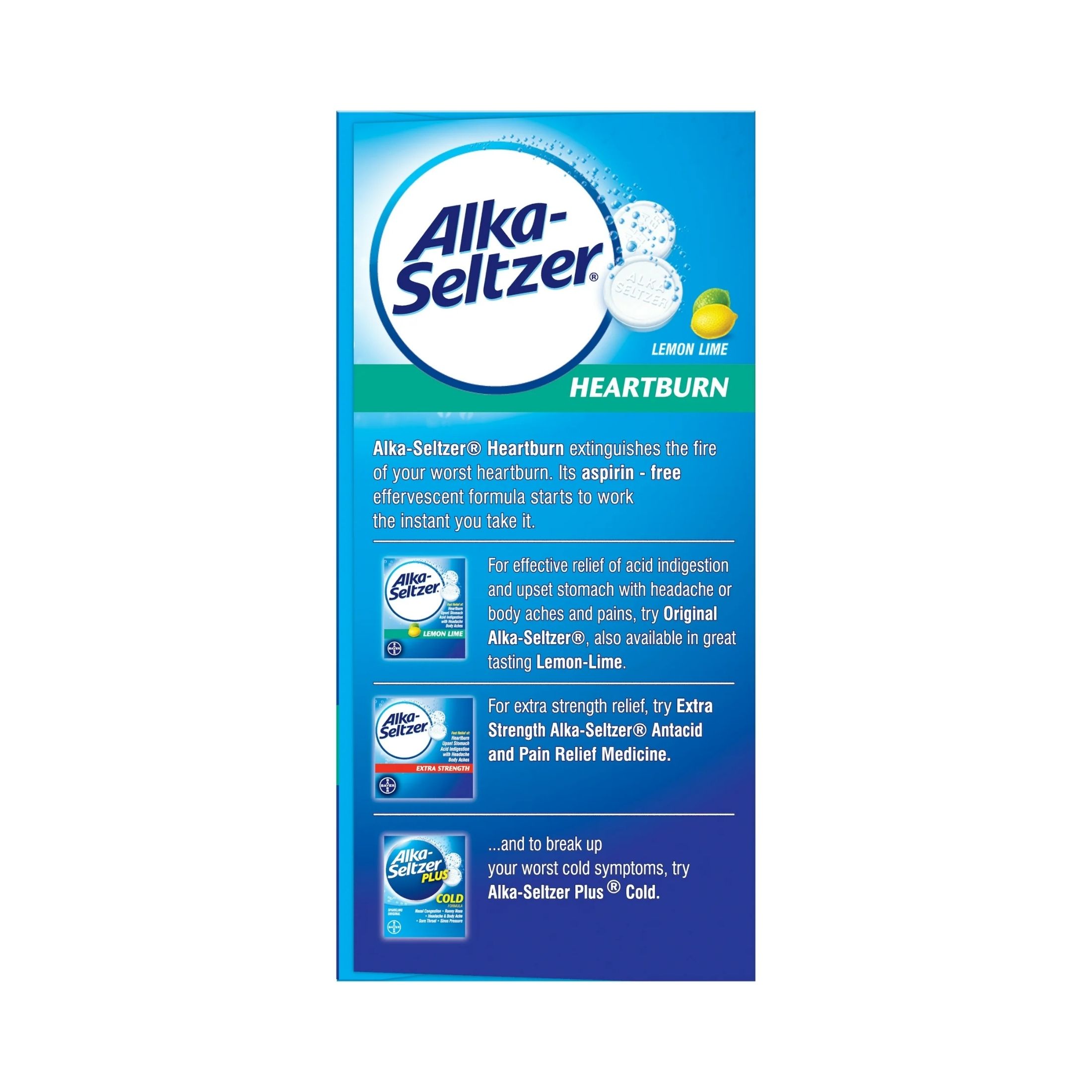 Alka-Seltzer Heartburn Relief, Lemon Lime, Effervescent Tablets