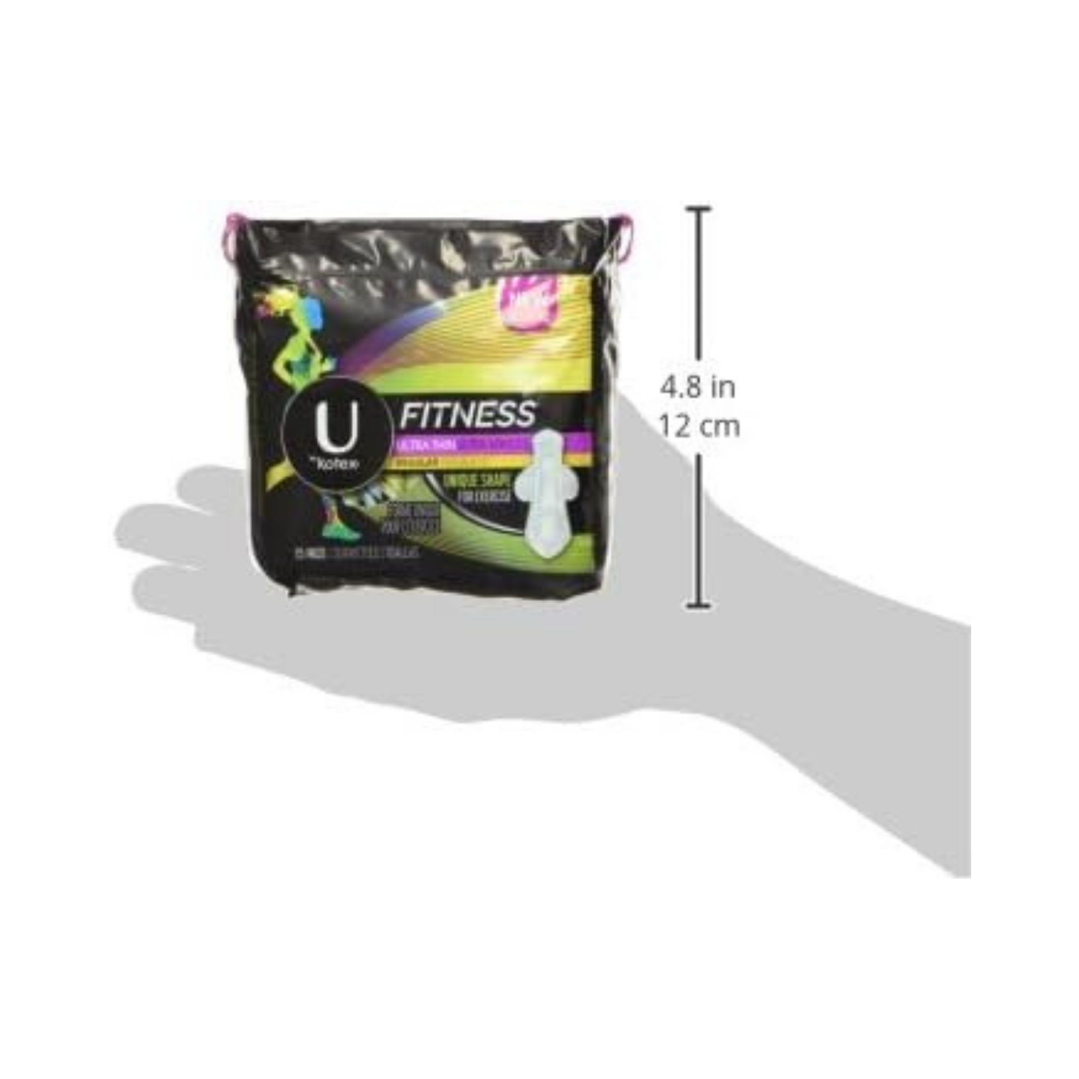 U by Kotex Fitness Ultra Thin Pads With Wings, Regular Absorbency, Fragrance-Free