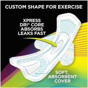 U by Kotex Fitness Ultra Thin Pads With Wings, Regular Absorbency, Fragrance-Free