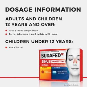 Sudafed PE, Sinus Congestion, Daytime/Nighttime, Tablets