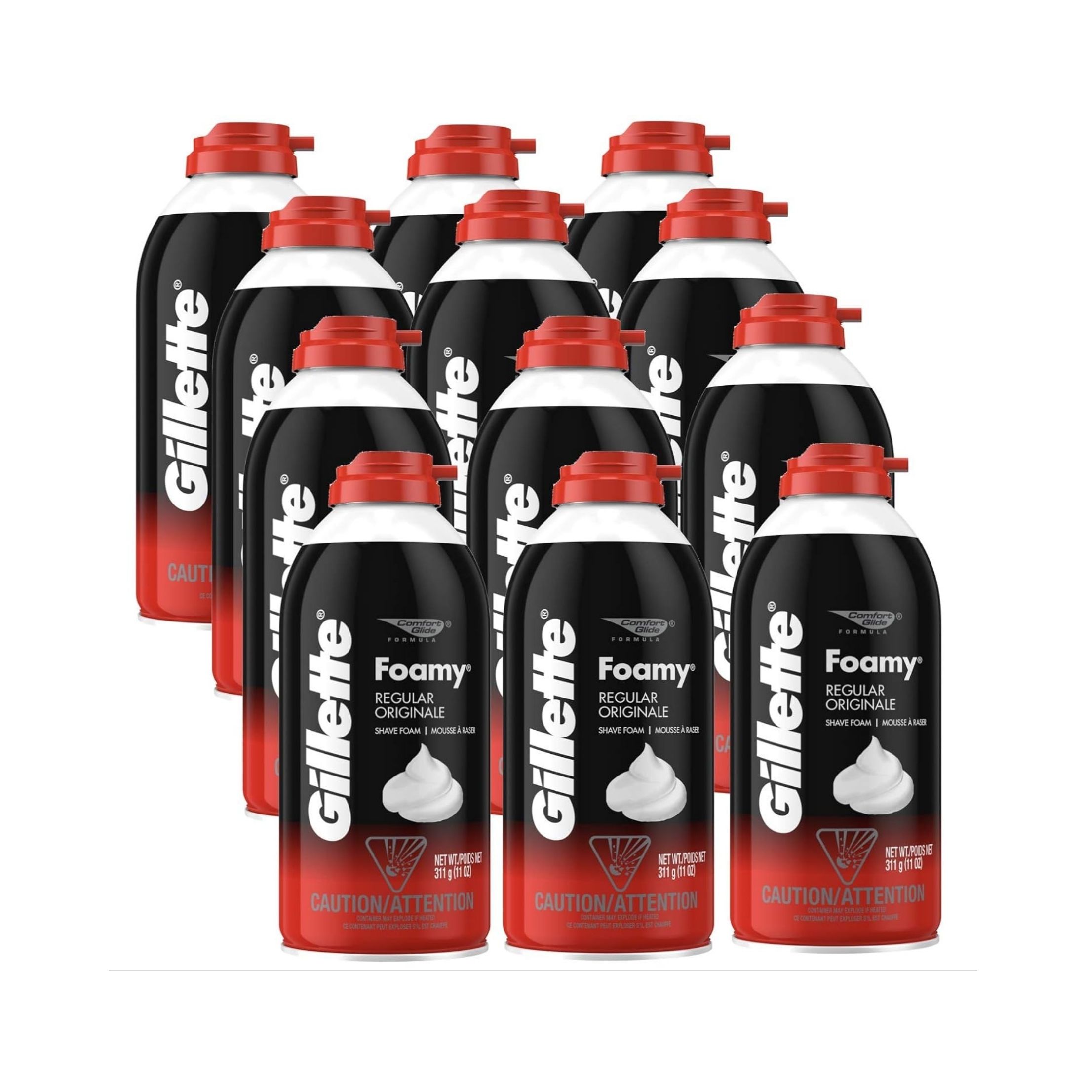 Gillette Foamy Shave Foam Regular With Razor - Tray Of 12