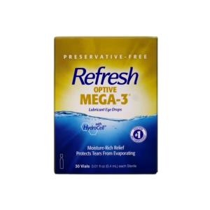 Refresh Optive Mega-3 Lubricant Eye Drops Non-Preserved Tears, 0.01 Fl Oz (0.4 mL), 30 Single-Use Containers