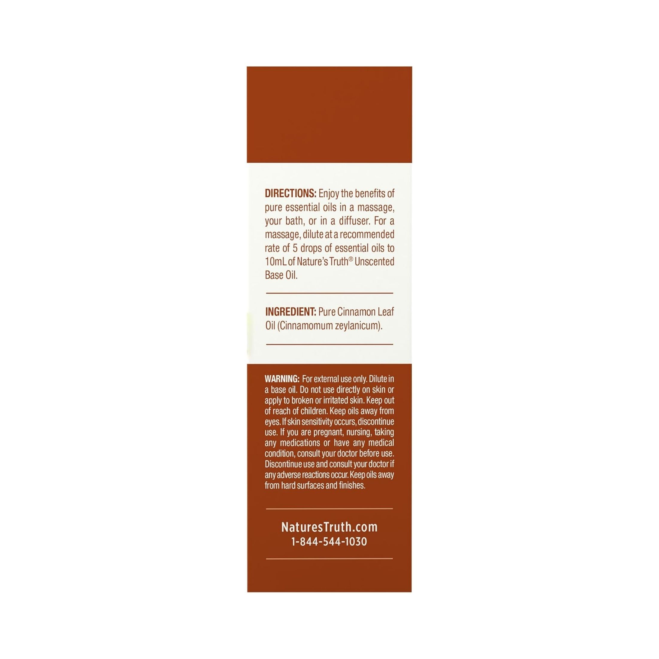 Nature's Truth Cinnamon Pure Essential Warming Aromatherapy Oil 15mL
