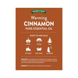 Nature's Truth Cinnamon Pure Essential Warming Aromatherapy Oil 15mL