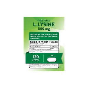 Nature's Truth L Lysine, Free Form, 500 Mg, Caplets