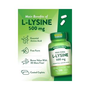Nature's Truth L Lysine, Free Form, 500 Mg, Caplets