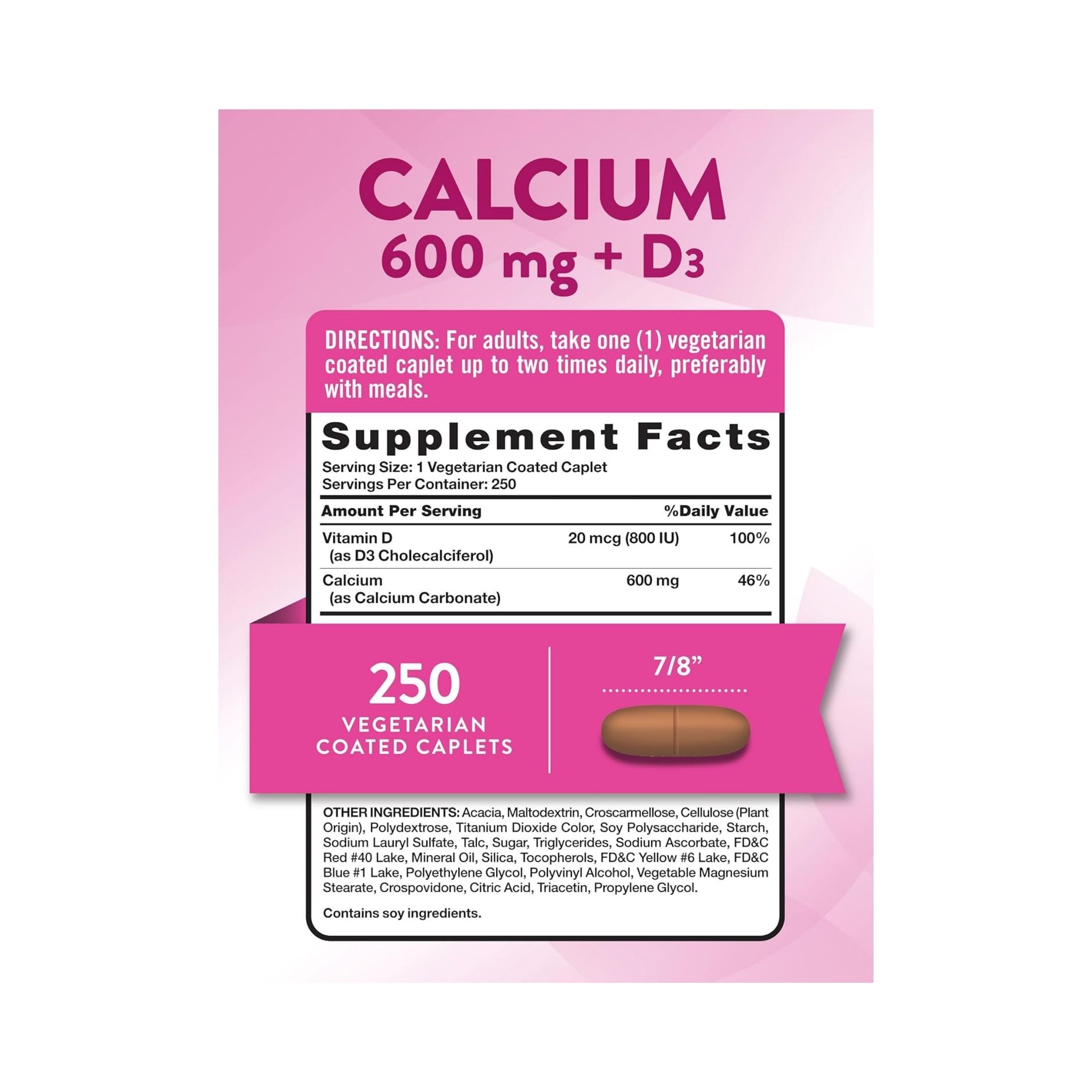 Nature's Truth Calcium 600 Mg Plus Vitamin D3