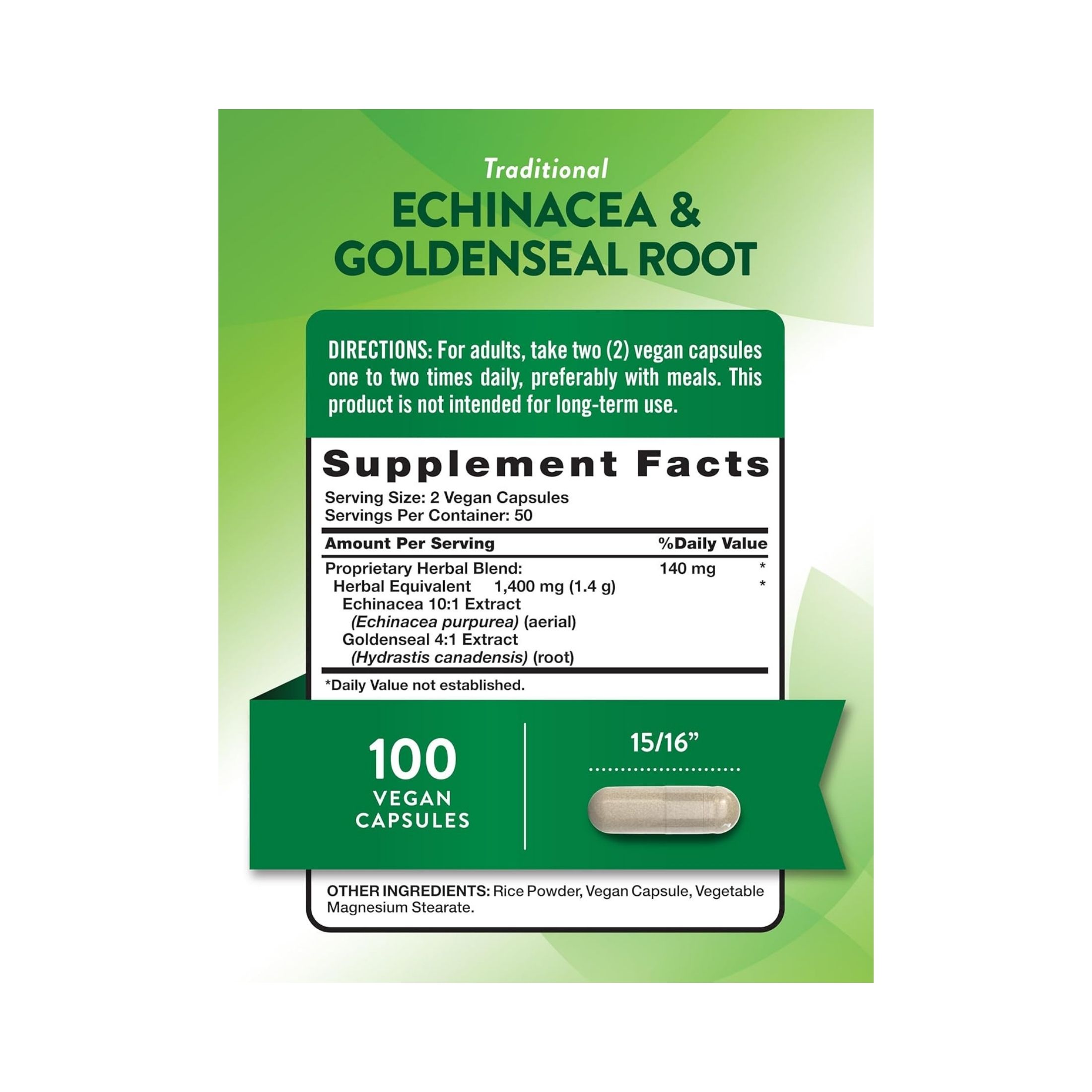 Nature's Truth Whole Herb Echinacea & Goldenseal Root Capsules