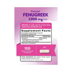 Nature's Truth Fenugreek 610 Mg Herbal Supplement - 100 Capsules