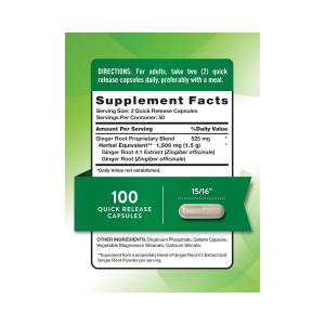Nature's Truth Ginger Root 550 Mg Herbal Supplement - 100 Capsules