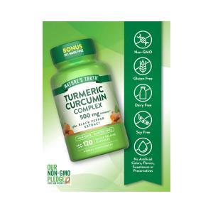Nature's Truth Turmeric Curcumin Complex, 500 Mg, Plus Black Pepper Extract, Capsules
